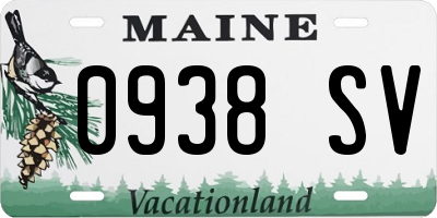 ME license plate 0938SV