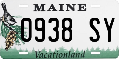 ME license plate 0938SY