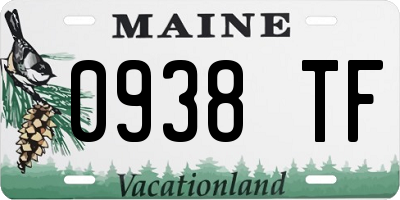 ME license plate 0938TF