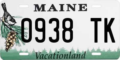 ME license plate 0938TK
