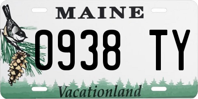 ME license plate 0938TY