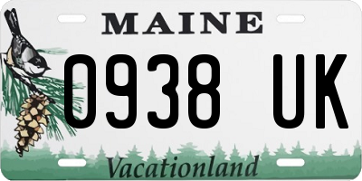 ME license plate 0938UK