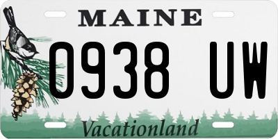 ME license plate 0938UW