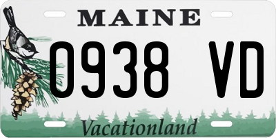 ME license plate 0938VD