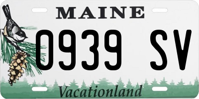 ME license plate 0939SV