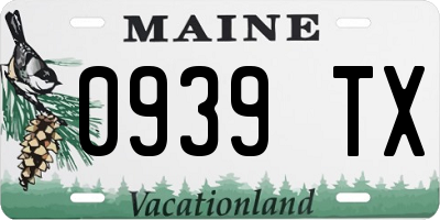 ME license plate 0939TX