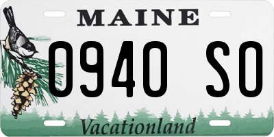 ME license plate 0940SO