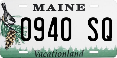 ME license plate 0940SQ