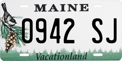 ME license plate 0942SJ