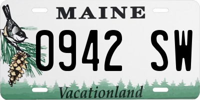 ME license plate 0942SW