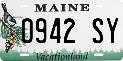 ME license plate 0942SY