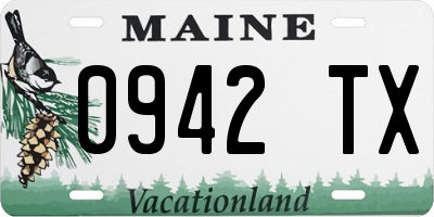 ME license plate 0942TX