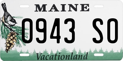 ME license plate 0943SO