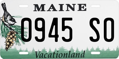 ME license plate 0945SO