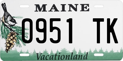 ME license plate 0951TK