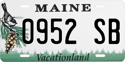 ME license plate 0952SB