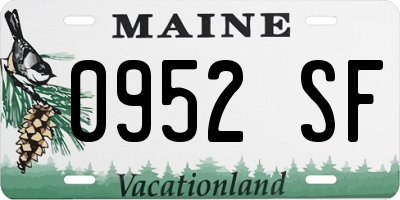 ME license plate 0952SF