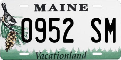 ME license plate 0952SM