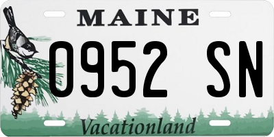 ME license plate 0952SN