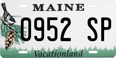 ME license plate 0952SP