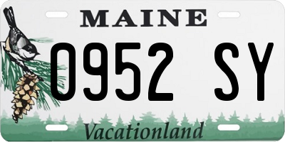 ME license plate 0952SY