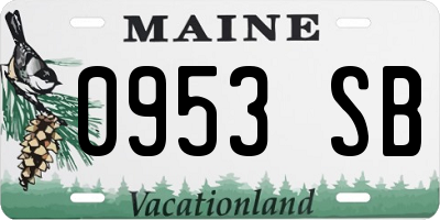 ME license plate 0953SB