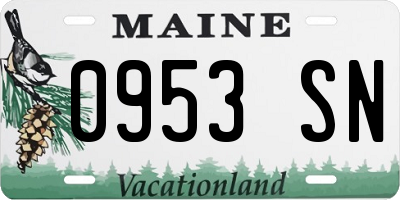 ME license plate 0953SN