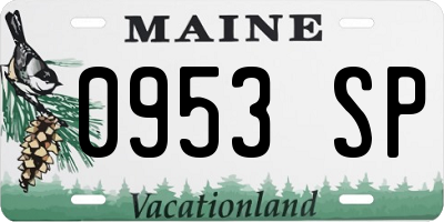 ME license plate 0953SP