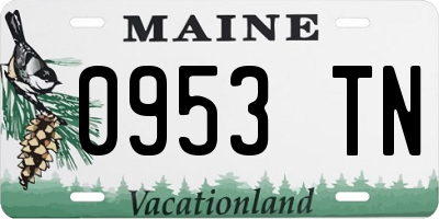 ME license plate 0953TN
