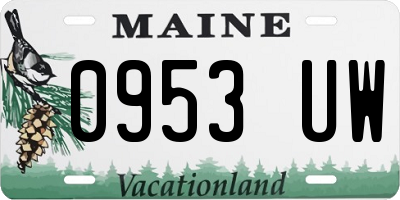 ME license plate 0953UW