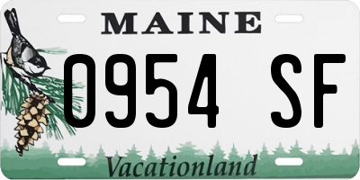 ME license plate 0954SF