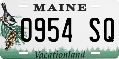 ME license plate 0954SQ