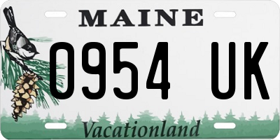 ME license plate 0954UK