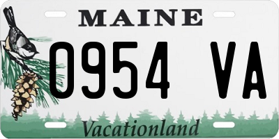 ME license plate 0954VA