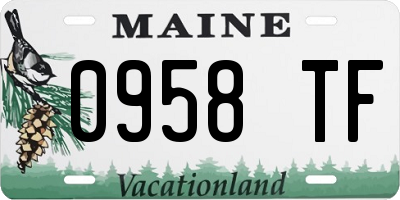 ME license plate 0958TF
