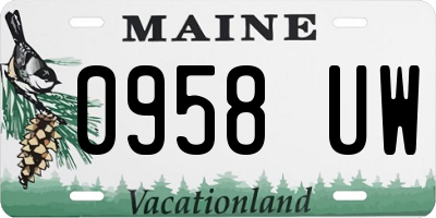 ME license plate 0958UW