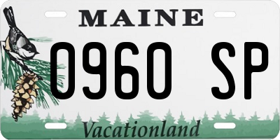 ME license plate 0960SP
