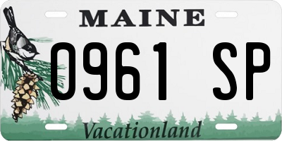 ME license plate 0961SP