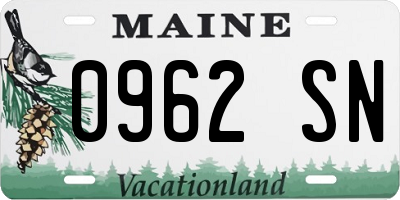 ME license plate 0962SN