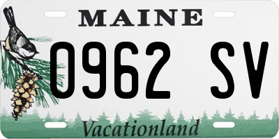 ME license plate 0962SV