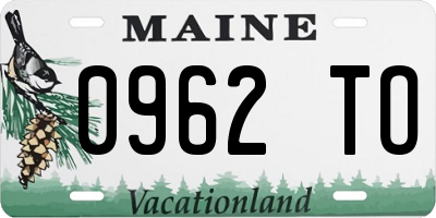 ME license plate 0962TO