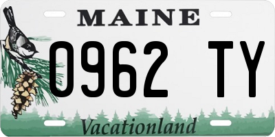 ME license plate 0962TY