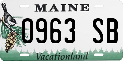 ME license plate 0963SB