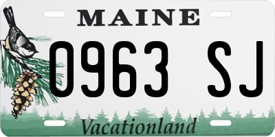 ME license plate 0963SJ