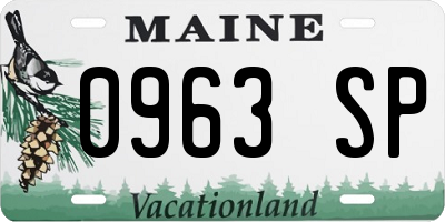 ME license plate 0963SP