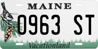 ME license plate 0963ST