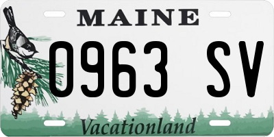 ME license plate 0963SV