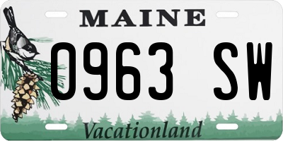 ME license plate 0963SW