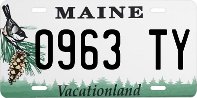 ME license plate 0963TY