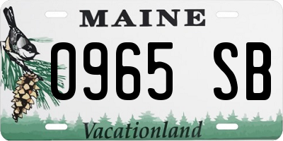 ME license plate 0965SB